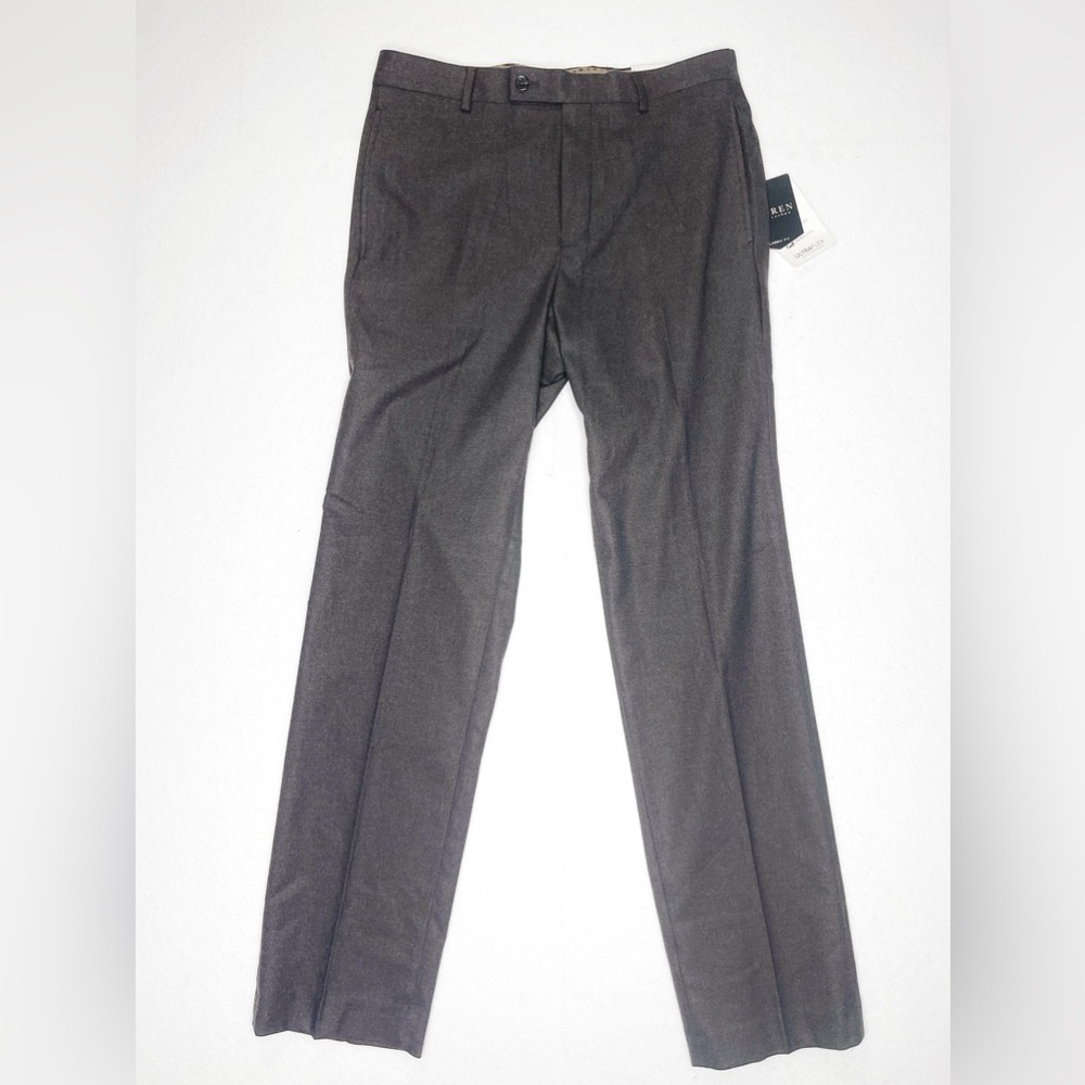 Lauren Ralph Lauren Men's‎ 32x32 Classic Fit Flat Front Dress Pants Dark Brown